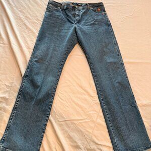 Men's Wrangler FR work jeans, Advanced Comfort Stretch, 38W / 34L.